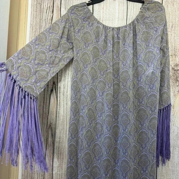 Vintage Rare  2004 Michael Kors Womens lavender multi 100% silk Dress size 2 - Picture 7 of 11